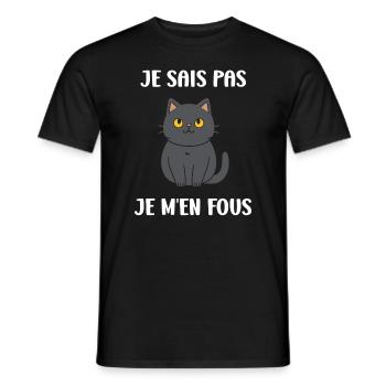 Humout chat chartreux - T-shirt homme - noir - Devant - AI Model Male 178 light (178cm)