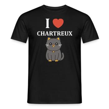 Humour chat chartreux - T-shirt homme - noir - Devant - AI Model Male 178 light (178cm)