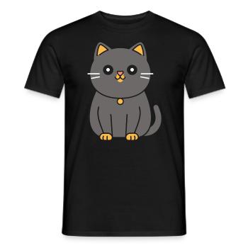 Chartreux kleine Katze - Männer T-Shirt - Schwarz - Vorne - AI Model Male 178 light (178cm)