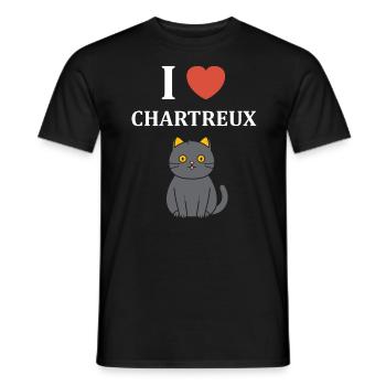 Humour chat chartreux - T-shirt homme - noir - Devant - AI Model Male 178 light (178cm)