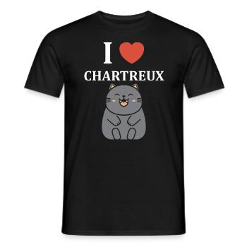 Humour chat chartreux - T-shirt homme - noir - Devant - AI Model Male 178 light (178cm)