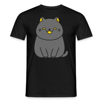 Chartreux kleine Katze - Männer T-Shirt - Schwarz - Vorne - AI Model Male 178 light (178cm)