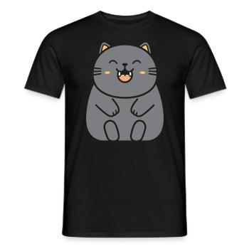 Cat - Men's T-Shirt - black - Front - AI Model Male 178 light (178cm)