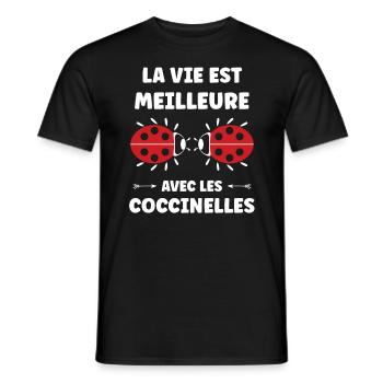 amour Coccinelle - T-shirt homme - noir - Devant - AI Model Male 178 light (178cm)