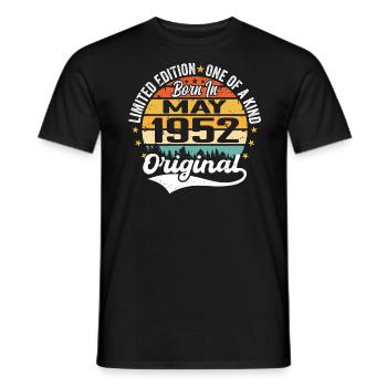 Mai 1952 Geburtstagsgeschenk geboren im Mai 1952 - Männer T-Shirt - Schwarz - Vorne - AI Model Male 178 light (178cm)