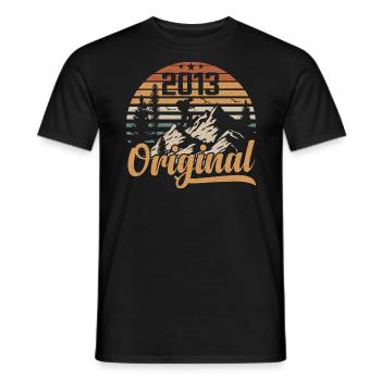 Original 2013 Retro 2013 Vintage 2013 Anniversaire - T-shirt homme - noir - Devant - AI Model Male 178 light (178cm)