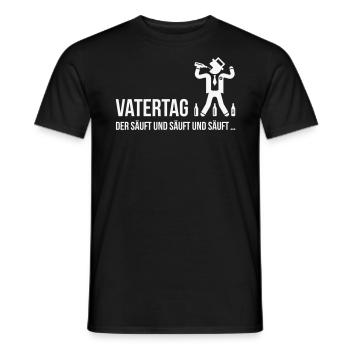 Vatertag – Der Säuft Und Säuft Und Säuft … Bier W - Männer T-Shirt - Schwarz - Vorne - AI Model Male 178 light (178cm)