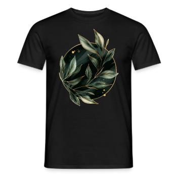 Pflanzen Blätter - Männer T-Shirt - Schwarz - Vorne - AI Model Male 178 light (178cm)