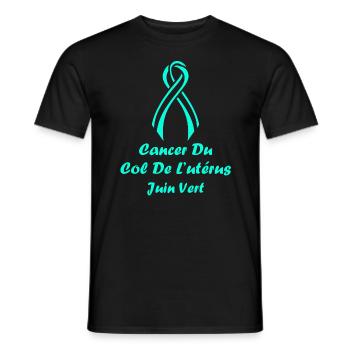 Sensibilisation au cancer du col de l'utérus - T-shirt homme - noir - Devant - AI Model Male 178 light (178cm)