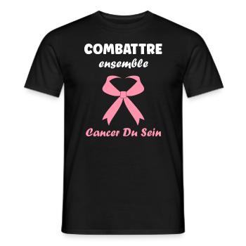 Sensibilisation cancer du sein - T-shirt homme - noir - Devant - AI Model Male 178 light (178cm)