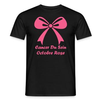 Sensibilisation cancer du sein - T-shirt homme - noir - Devant - AI Model Male 178 light (178cm)