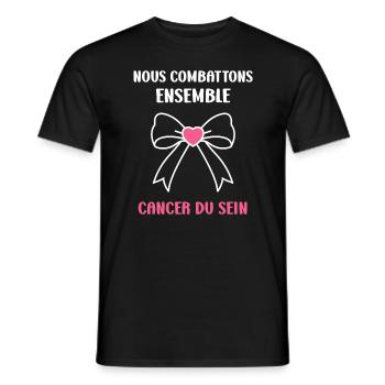 Sensibilisation cancer du sein - T-shirt homme - noir - Devant - AI Model Male 178 light (178cm)