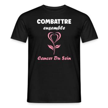 Sensibilisation cancer du sein - T-shirt homme - noir - Devant - AI Model Male 178 light (178cm)
