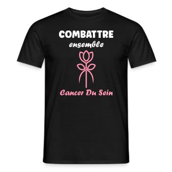 Sensibilisation cancer du sein - T-shirt homme - noir - Devant - AI Model Male 178 light (178cm)