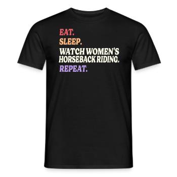 Humor Sport Women's Riding - Men's T-Shirt - black - Front - AI Model Male 178 light (178cm)