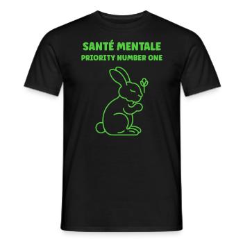 sensibilisation santé mentale - T-shirt homme - noir - Devant - AI Model Male 178 light (178cm)