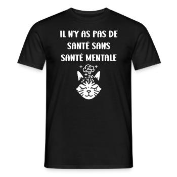 sensibilisation santé mentale - T-shirt homme - noir - Devant - AI Model Male 178 light (178cm)