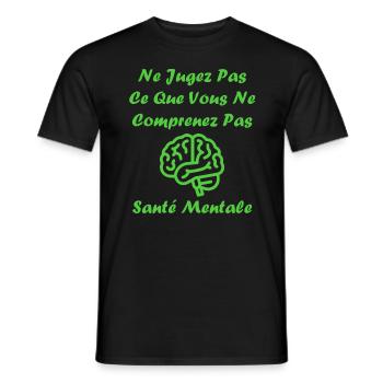 sensibilisation santé mentale - T-shirt homme - noir - Devant - AI Model Male 178 light (178cm)