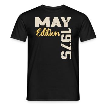 Mai 1975 Anniversaire Mai 1975 Cadeau Mai 1975 Mai - T-shirt homme - noir - Devant - AI Model Male 178 light (178cm)