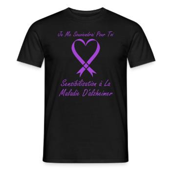 Sensibilisation à la maladie d’Alzheimer - T-shirt homme - noir - Devant - AI Model Male 178 light (178cm)