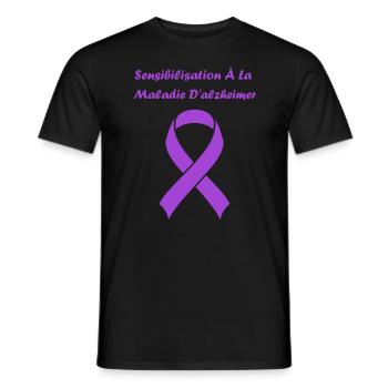 Sensibilisation à la maladie d’Alzheimer - T-shirt homme - noir - Devant - AI Model Male 178 light (178cm)