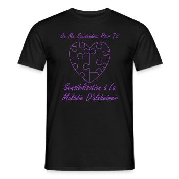 Sensibilisation à la maladie d’Alzheimer - T-shirt homme - noir - Devant - AI Model Male 178 light (178cm)