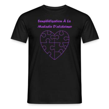 Sensibilisation à la maladie d’Alzheimer - T-shirt homme - noir - Devant - AI Model Male 178 light (178cm)