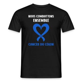Sensibilisation au cancer du côlon - T-shirt homme - noir - Devant - AI Model Male 178 light (178cm)