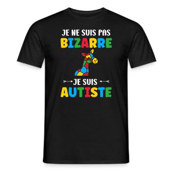 Je ne suis pas bizarre je suis autiste - T-shirt homme - noir - Devant - AI Model Male 178 light (178cm)