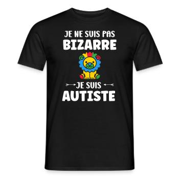 Je ne suis pas bizarre je suis autiste - T-shirt homme - noir - Devant - AI Model Male 178 light (178cm)