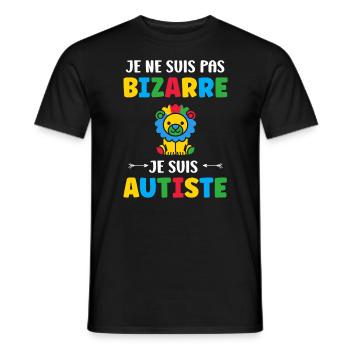 Je ne suis pas bizarre je suis autiste - T-shirt homme - noir - Devant - AI Model Male 178 light (178cm)