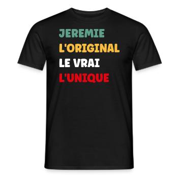L'original le vrai l'unique Jeremie - T-shirt homme - noir - Devant - AI Model Male 178 light (178cm)