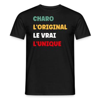 L'original le vrai l'unique charo - T-shirt homme - noir - Devant - AI Model Male 178 light (178cm)