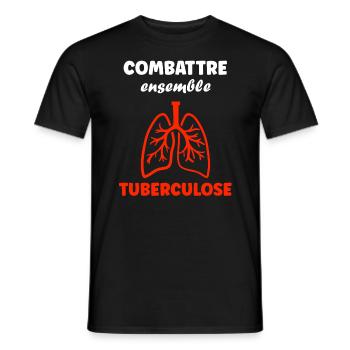 Sensibilisation à la tuberculose - T-shirt homme - noir - Devant - AI Model Male 178 light (178cm)