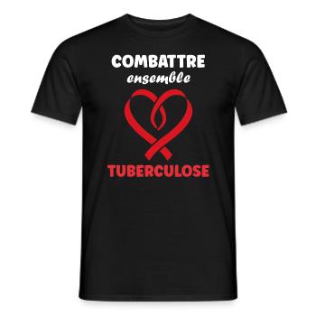 Sensibilisation à la tuberculose - T-shirt homme - noir - Devant - AI Model Male 178 light (178cm)