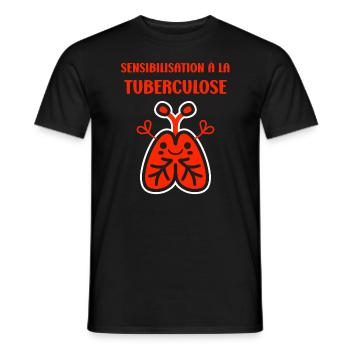 Sensibilisation à la tuberculose - T-shirt homme - noir - Devant - AI Model Male 178 light (178cm)