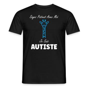 sensibilisation à l'autisme autiste - T-shirt homme - noir - Devant - AI Model Male 178 light (178cm)