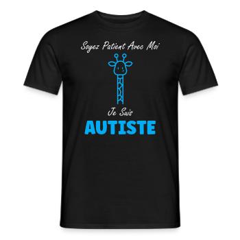 sensibilisation à l'autisme autiste - T-shirt homme - noir - Devant - AI Model Male 178 light (178cm)