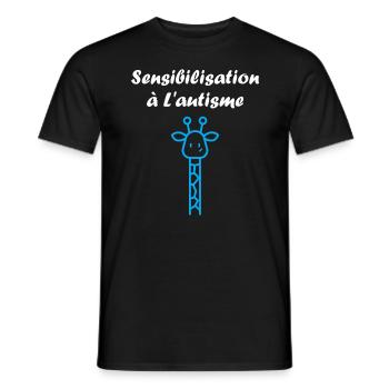 sensibilisation à l'autisme autiste - T-shirt homme - noir - Devant - AI Model Male 178 light (178cm)