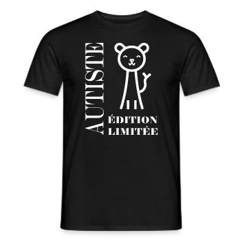 sensibilisation a l'autisme autiste - T-shirt homme - noir - Devant - AI Model Male 178 light (178cm)