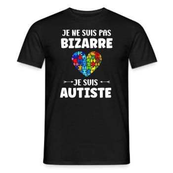 sensibilisation a l'autisme autiste - T-shirt homme - noir - Devant - AI Model Male 178 light (178cm)