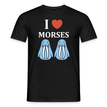 Animal humour Morse - T-shirt homme - noir - Devant - AI Model Male 178 light (178cm)