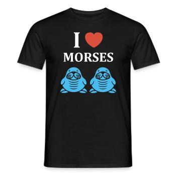 Animal humour Morse - T-shirt homme - noir - Devant - AI Model Male 178 light (178cm)