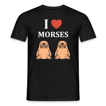 Animal humour Morse - T-shirt homme - noir - Devant - AI Model Male 178 light (178cm)