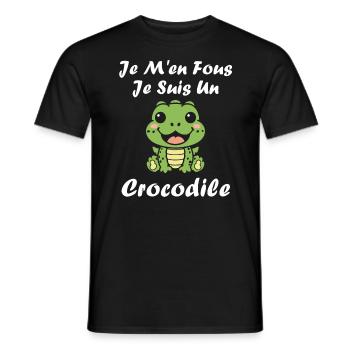 Humour Crocodile - T-shirt homme - noir - Devant - AI Model Male 178 light (178cm)
