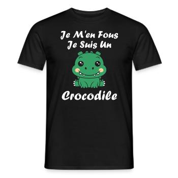 Humour Crocodile - T-shirt homme - noir - Devant - AI Model Male 178 light (178cm)