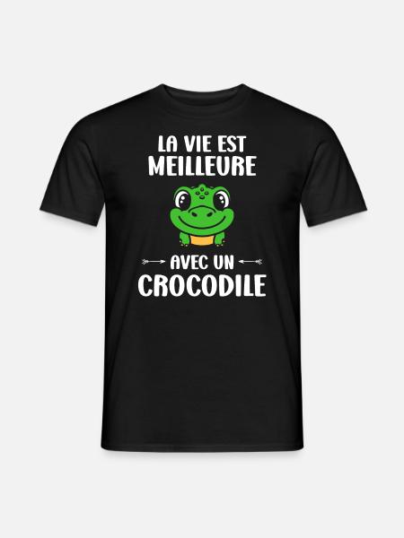 Humour Crocodile - T-shirt homme - noir