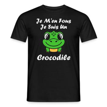 Humour Crocodile - T-shirt homme - noir - Devant - AI Model Male 178 light (178cm)