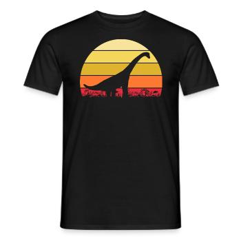 Archaeologist Dino Brachiosaurus Dinosaur - Men's T-Shirt - black - Front - AI Model Male 178 light (178cm)