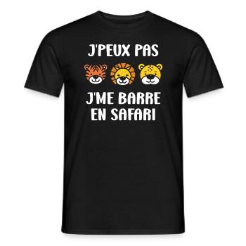 humour safari - T-shirt homme - noir - Devant - AI Model Male 178 light (178cm)
